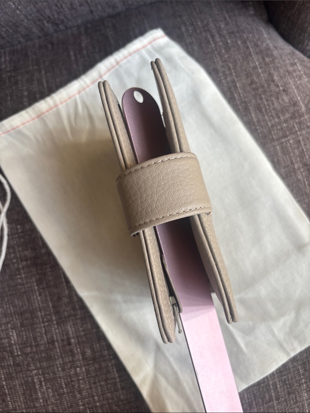 Filofax Pocket Rings Norfolk Leather Taupe Planner Notebook Cover Like New - Picture 4 of 15
